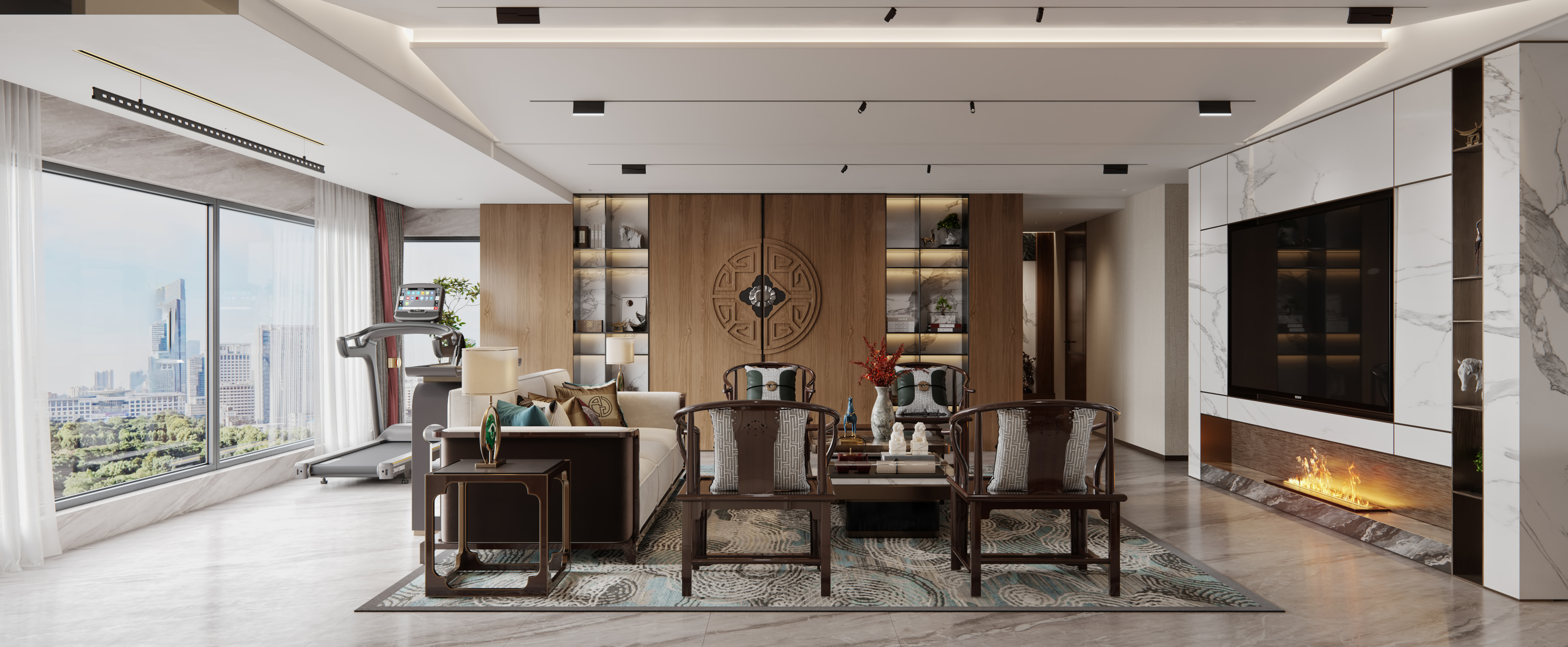 新中式客餐厅 中式客厅 -6