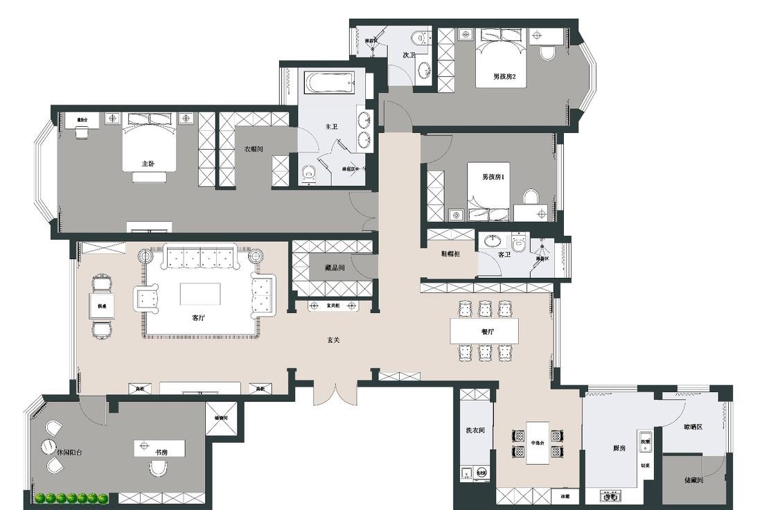 精装房改造,美式新古典邂逅浪漫优雅-2