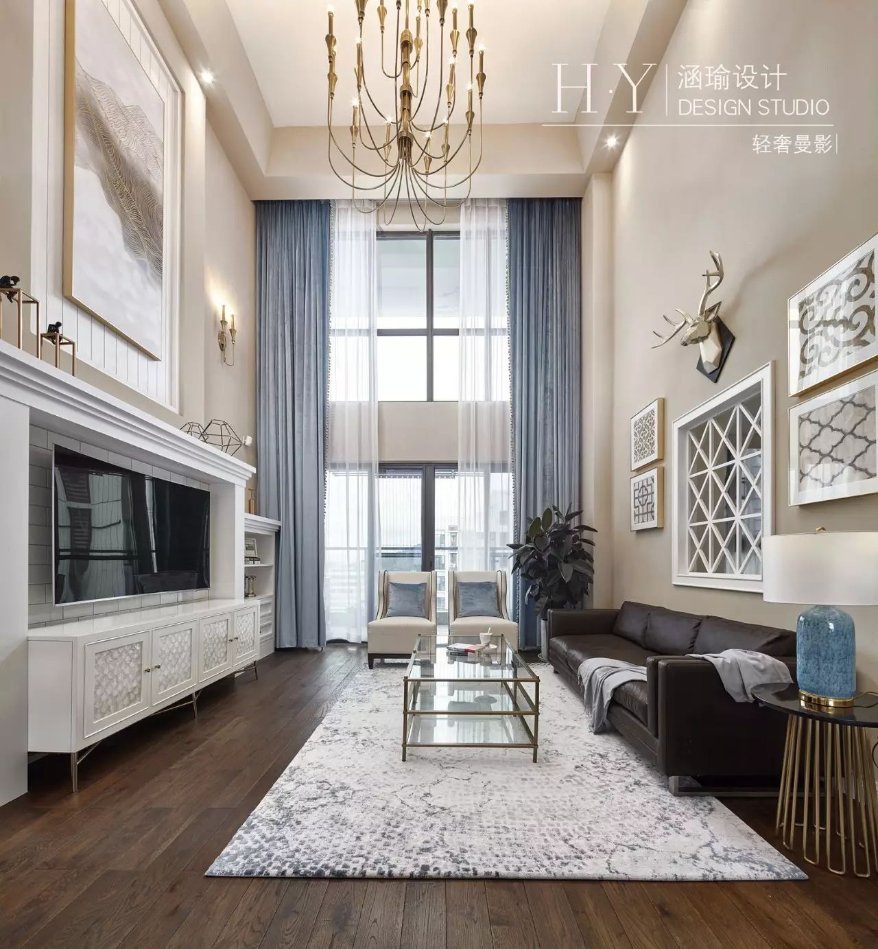 240 平现代美式轻奢复式,深圳中信领航城《轻奢曼影》-31