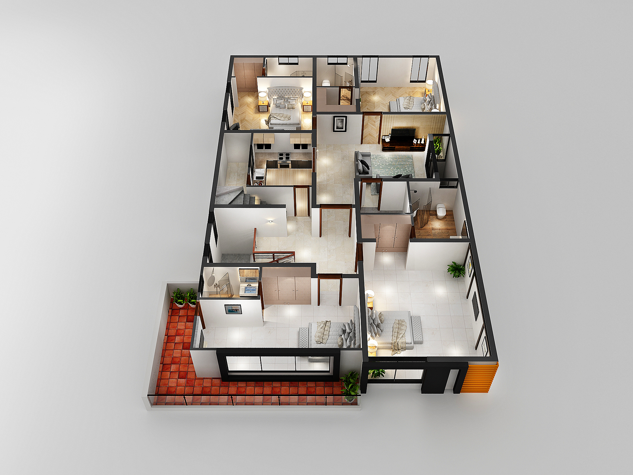3d Model of House 45x90-6