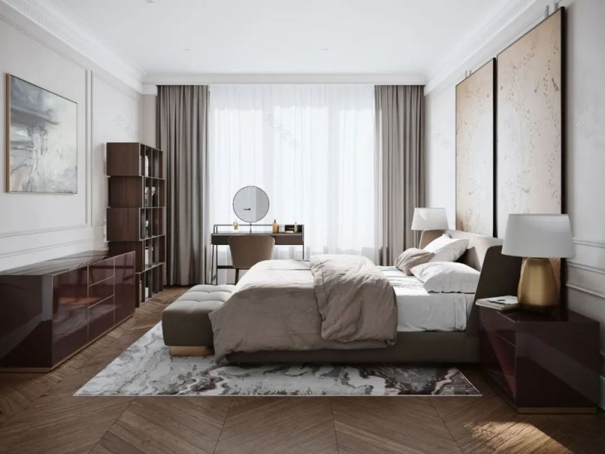 中性灰色英伦风,双胞胎家庭住宅设计-77