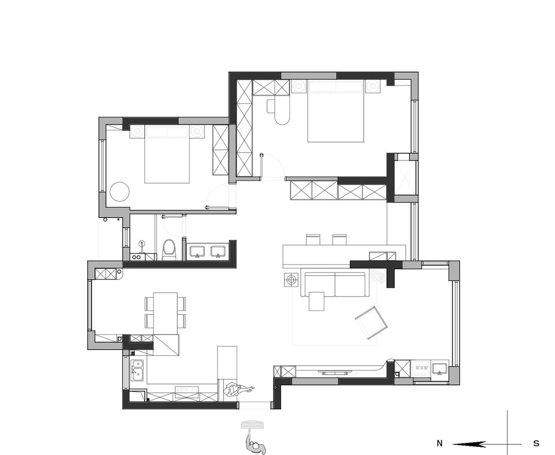 极简风开放式厨餐厅-36