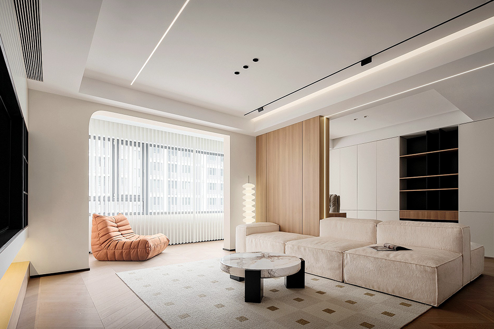 南京·棠宁府简约奶油艺术漆住宅丨中国南京丨大漠设计-7