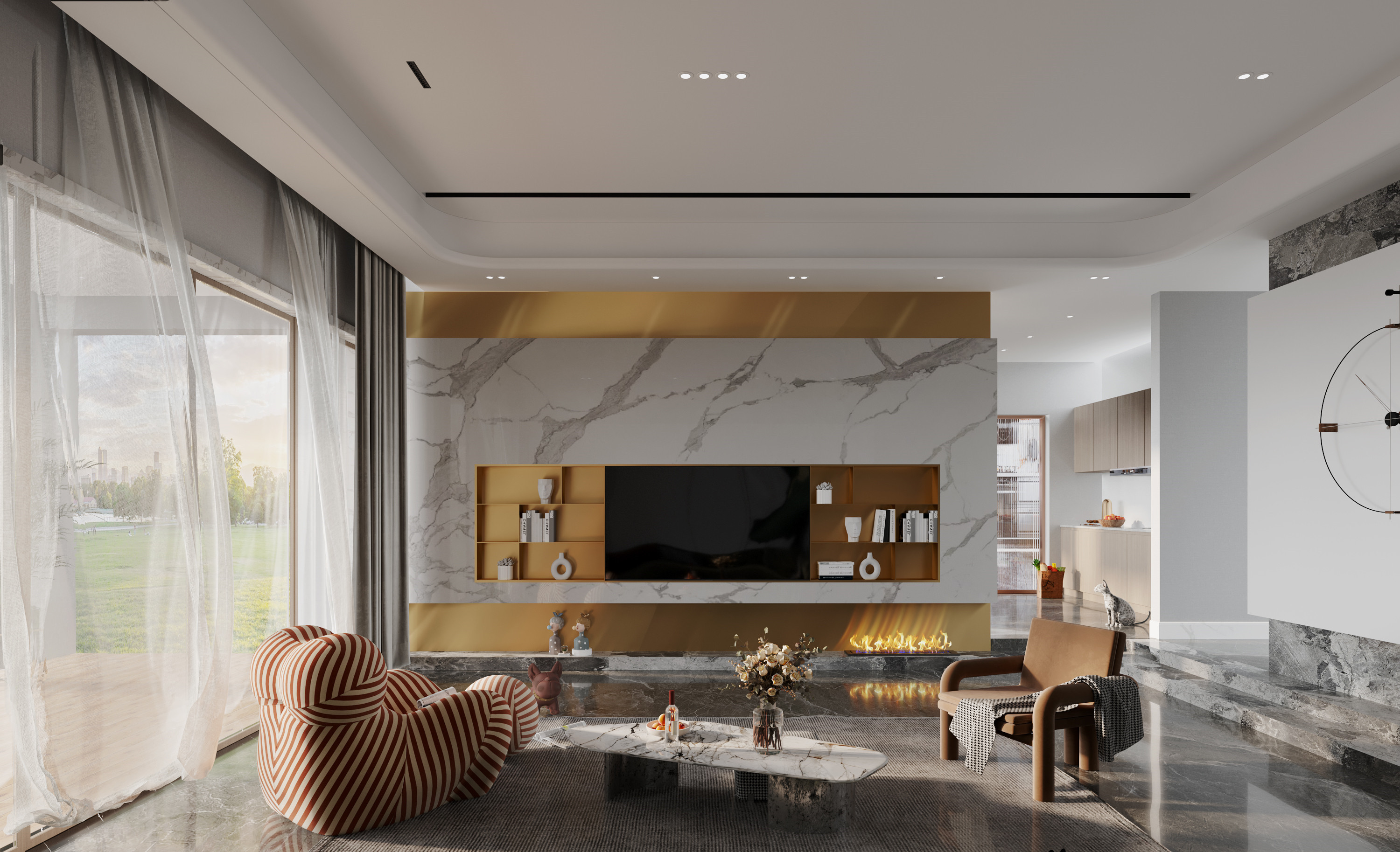 现代简约黑白灰卧室设计-2