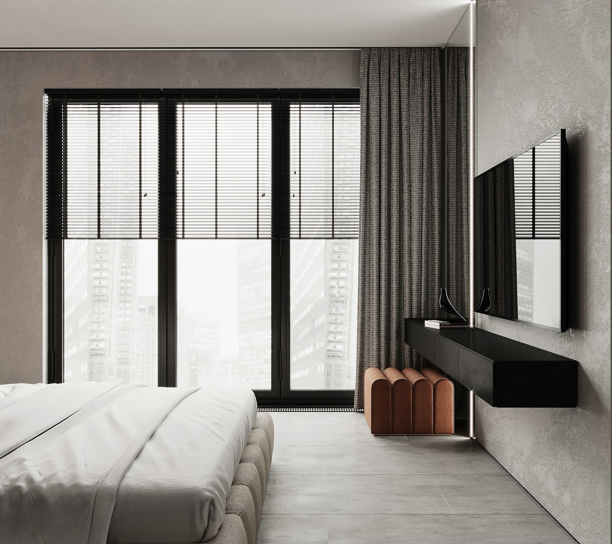 91㎡深色系公寓设计 既沉稳又有设计感！-6