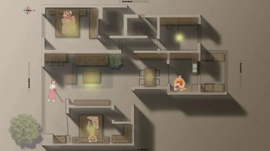 装修案例 | 126㎡现代风格:奶茶色为主,温馨居家空间!-23