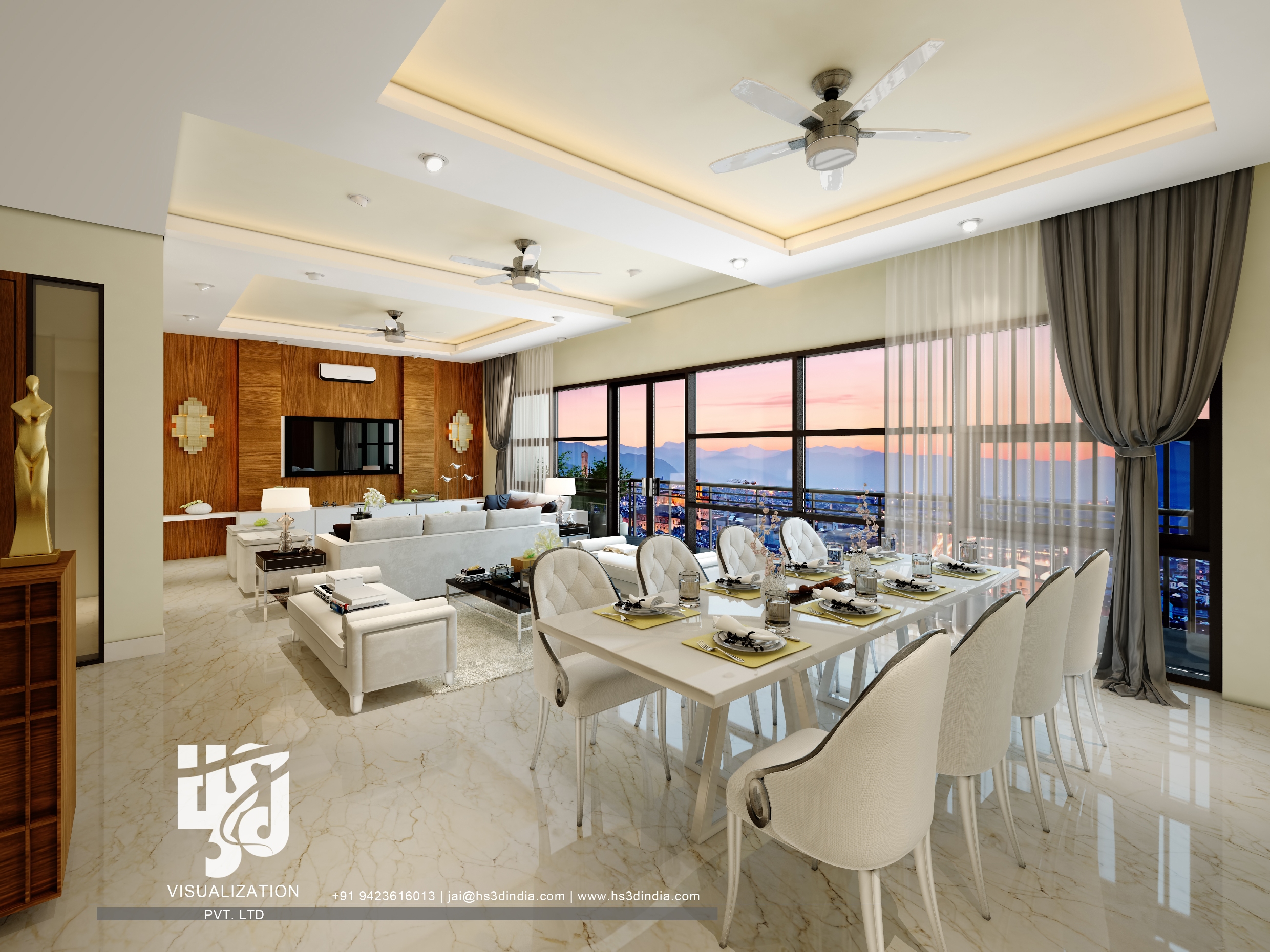 印度 HS3D 打造惊艳住宅室内渲染-64