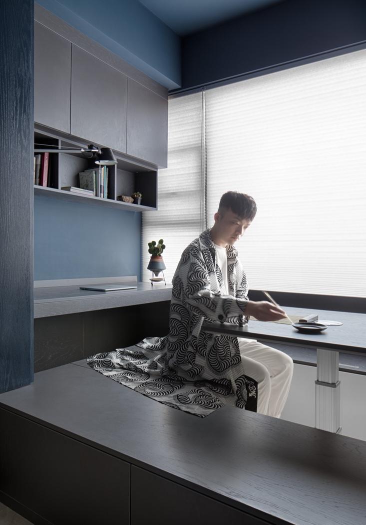 蔚木未来室内建筑设计丨平层丨沉 浸 | 暮色邃蓝-14