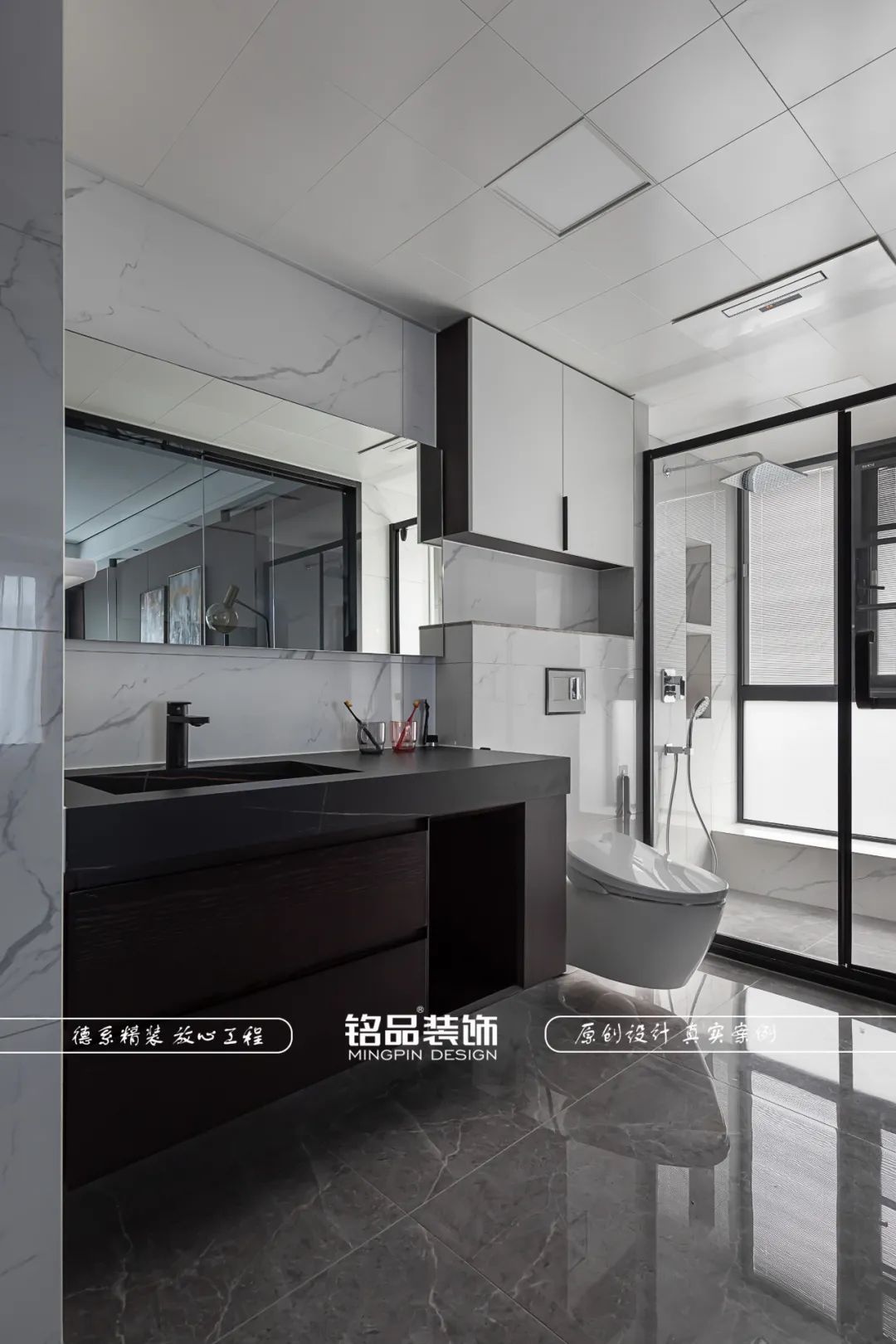 橙灰空间 · 160 方现代平层设计丨铭品装饰-53