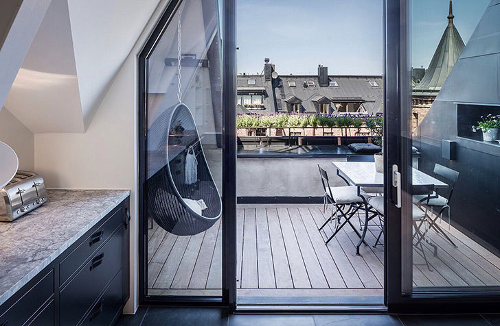 斯德哥尔摩 160 平米现代简约风格顶层公寓-5