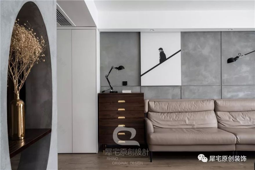 水泥灰++ 木色,140 平三房改四房,展现侘寂之美-36
