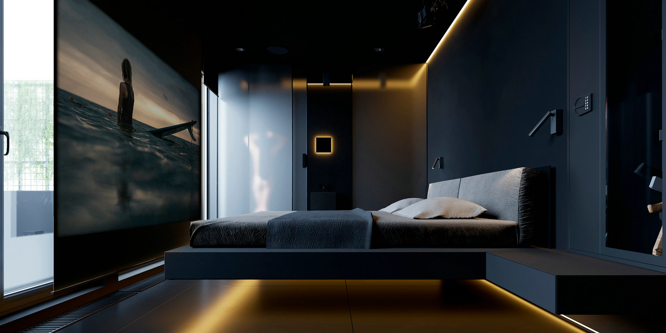 高级黑+工业风,帅气而个性的生活居所-58