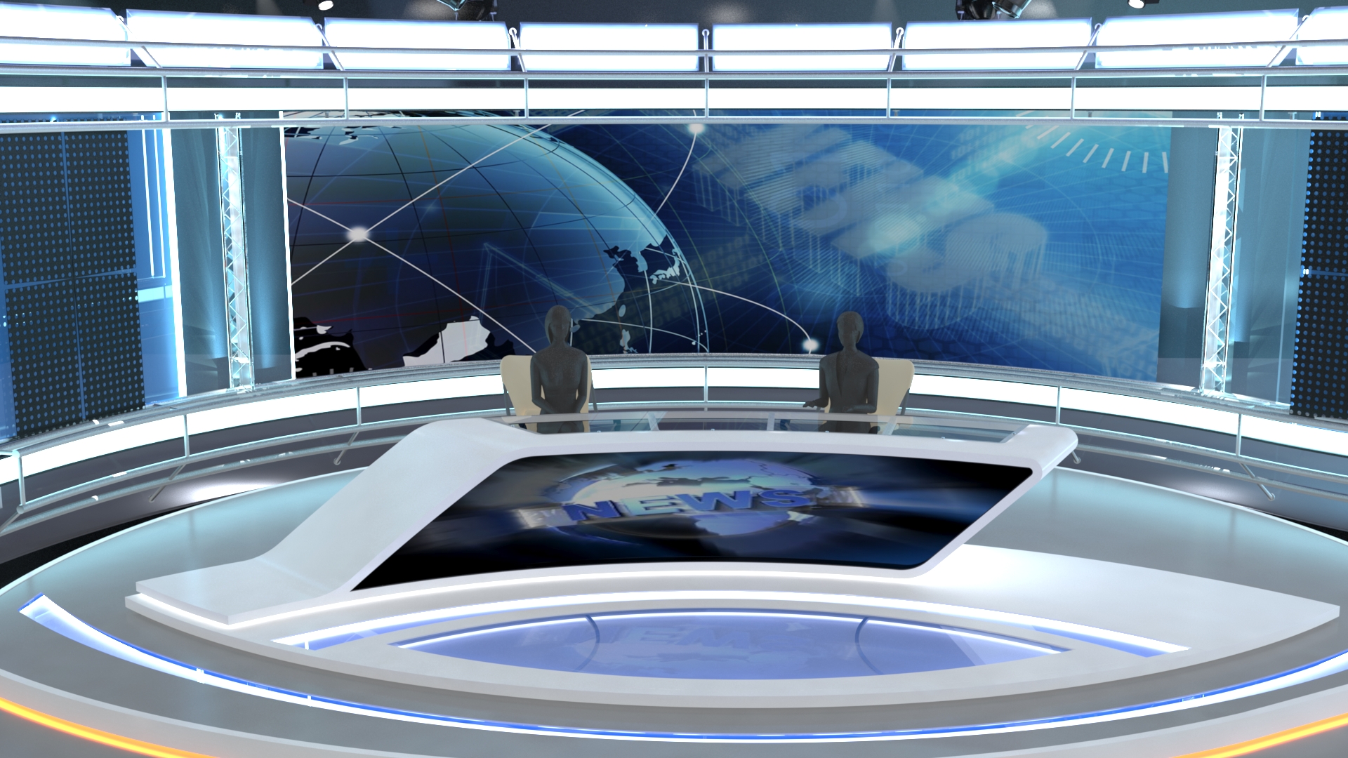 虚拟电视演播室新闻场景 35丨3D MODEL STORE-4