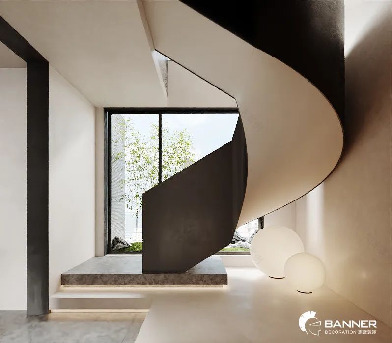 万科翡翠国际现代挑空别墅丨旗盛装饰-24