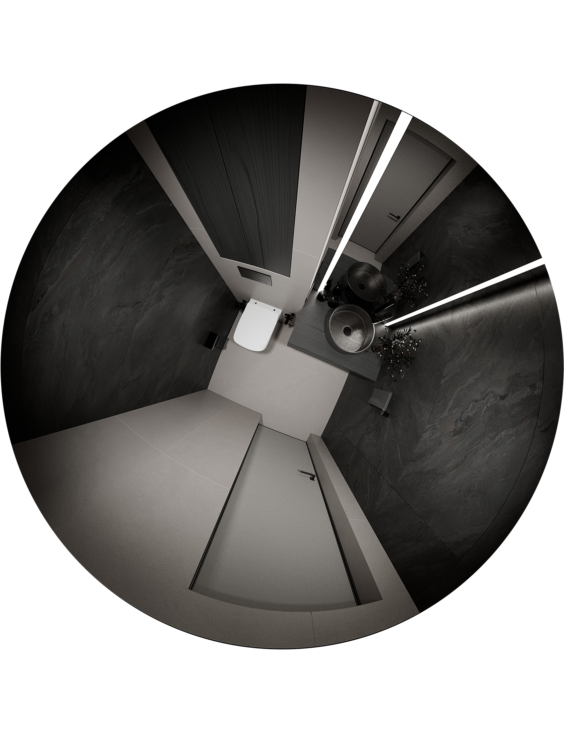 В 68 深色设计的客用卫生间设计项目丨俄罗斯克拉斯诺亚尔斯克-11