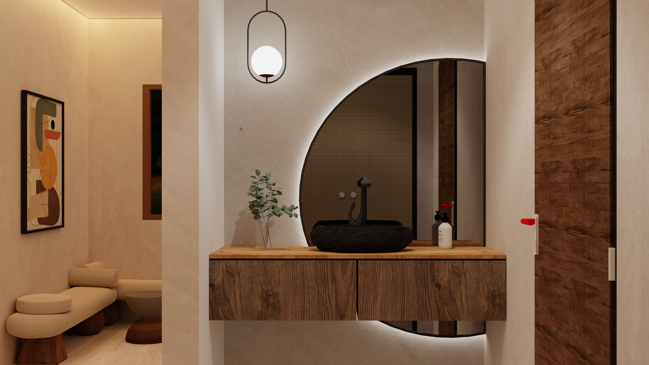 3D Rendering of a hotel room-5