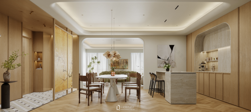 示觉设计|307㎡绿城黄浦湾,打破空间界限,实现多元化生活场景-15