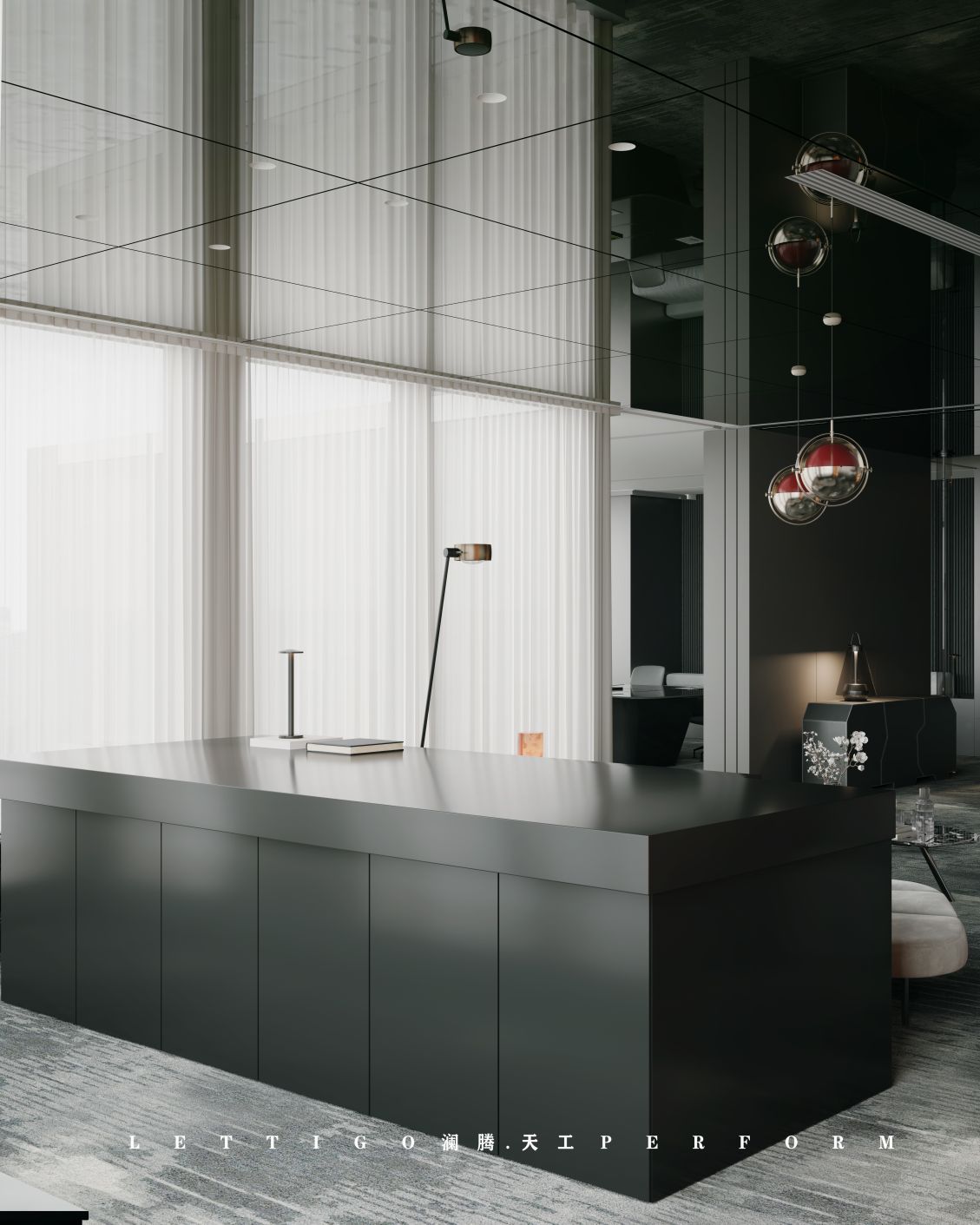 不同灯光办公室案例-13