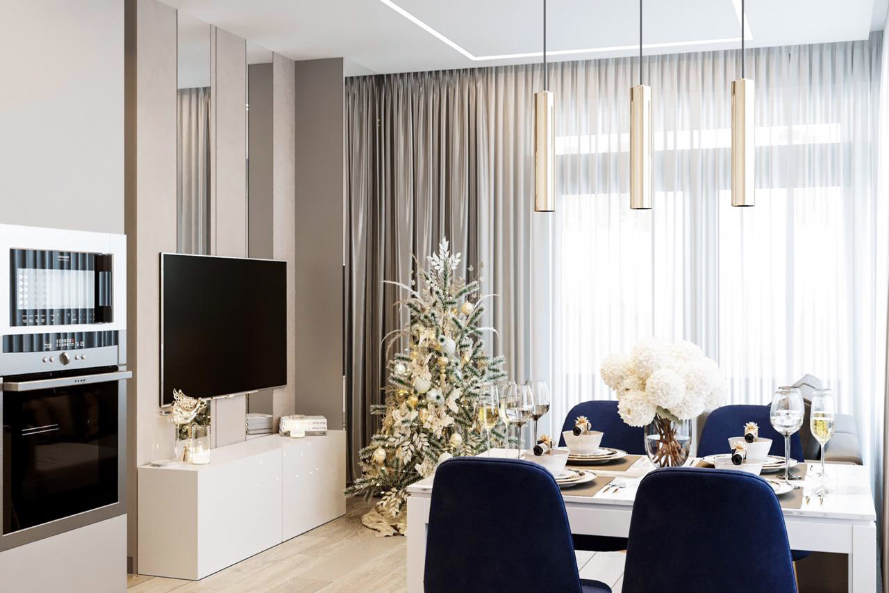 Гостиная с Новогодним настроением в ЖК Панорама-0