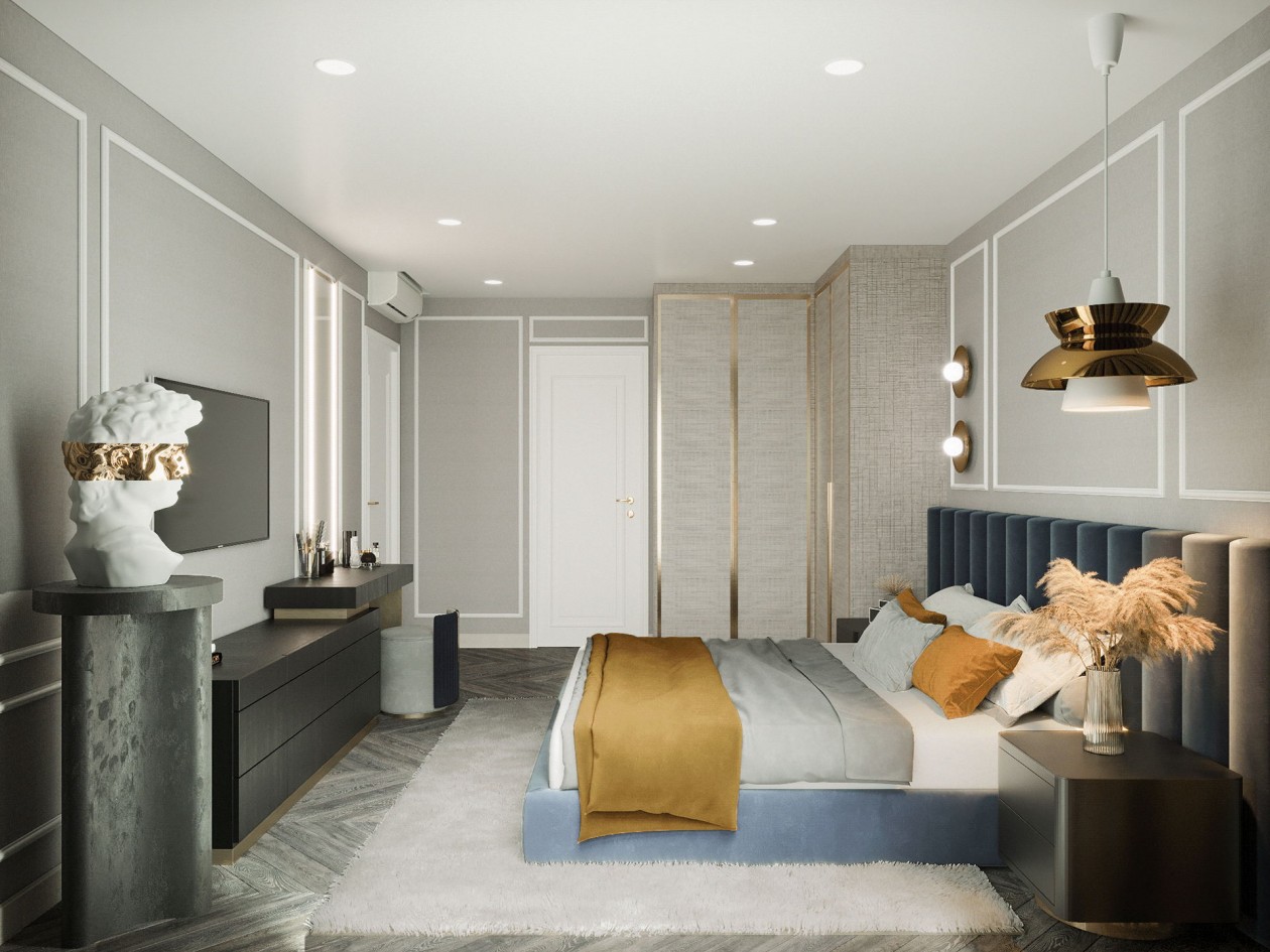 蓝色+白色 构造凉爽舒适的住宅空间-12