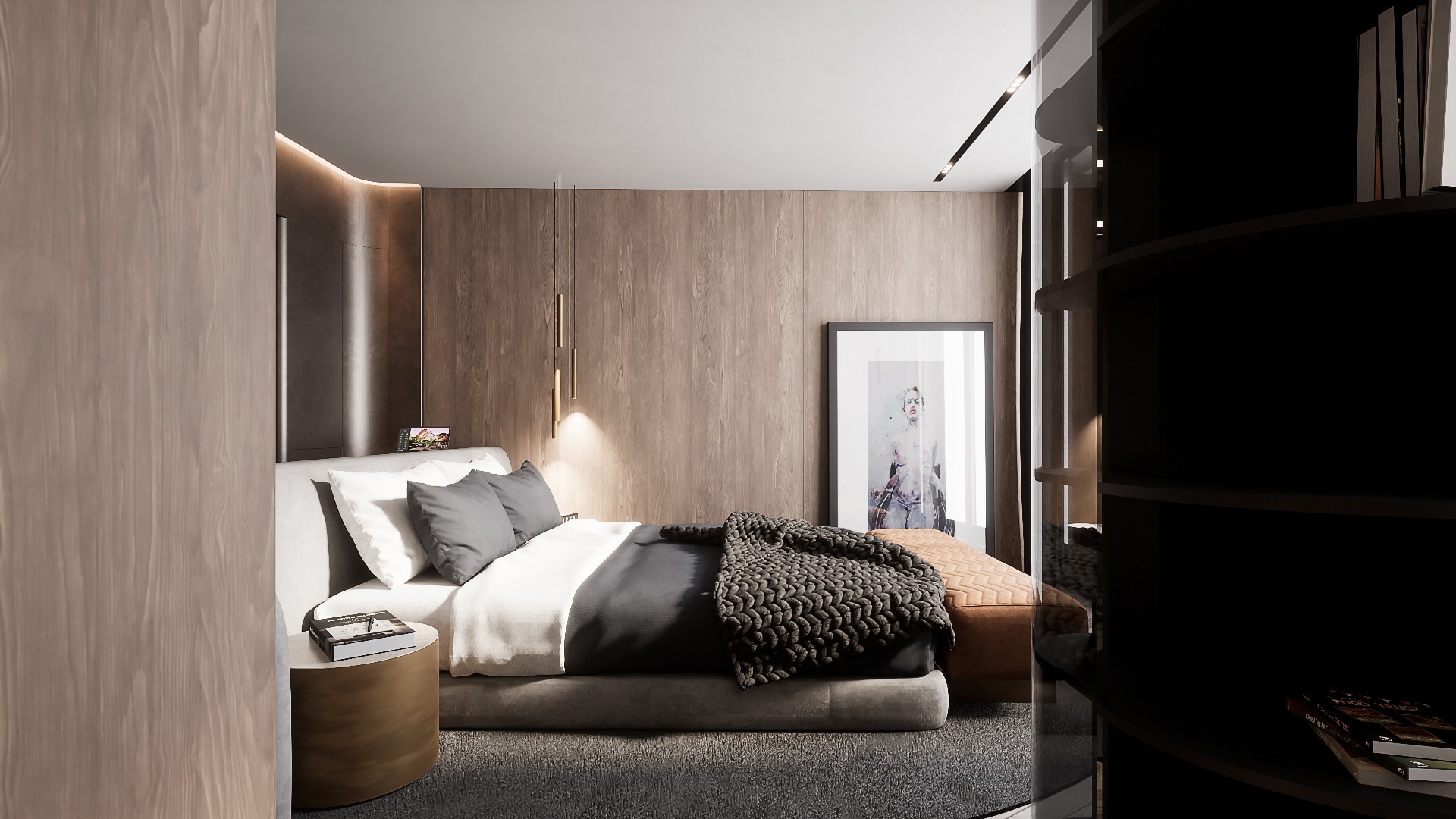 暖棕色系住宅设计 超有氛围感！-12