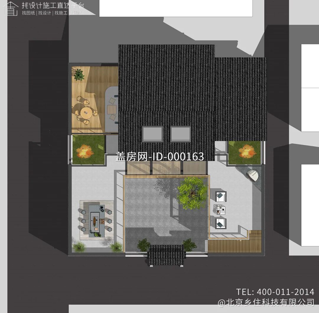 【设计师案例】土建参考造价40万,面宽15.8m×进深16m北京通州二层新中式别墅-17