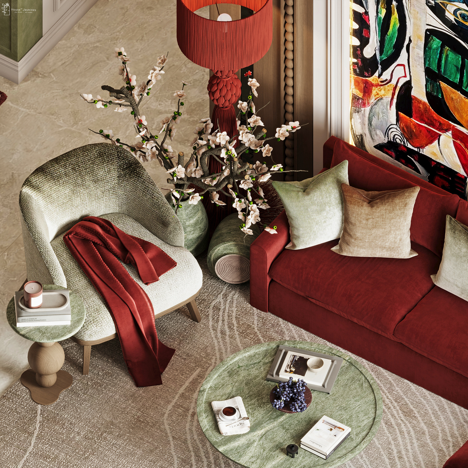 CRIMSON & GOLD: Eclectic Luxury Living-19