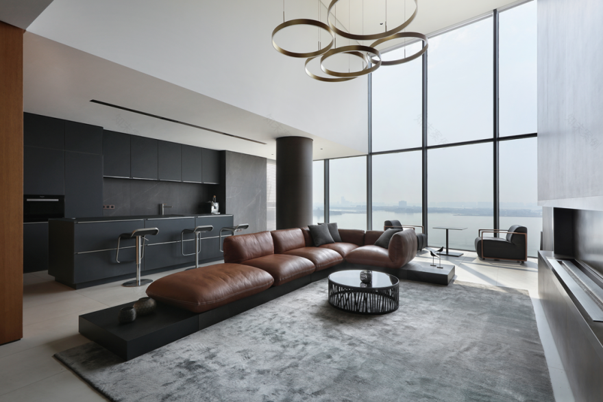 苏州玲珑湾 520m²顶级湖景复式丨中国苏州丨石木空间建筑设计-14