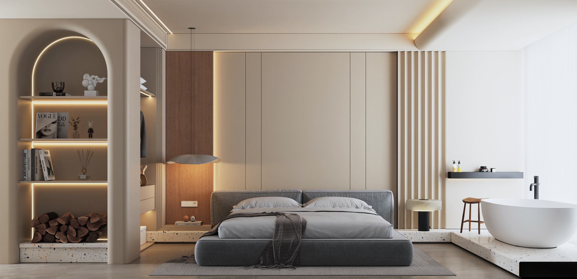 沈阳华发中东首府127㎡侘寂风格样板间设计-8