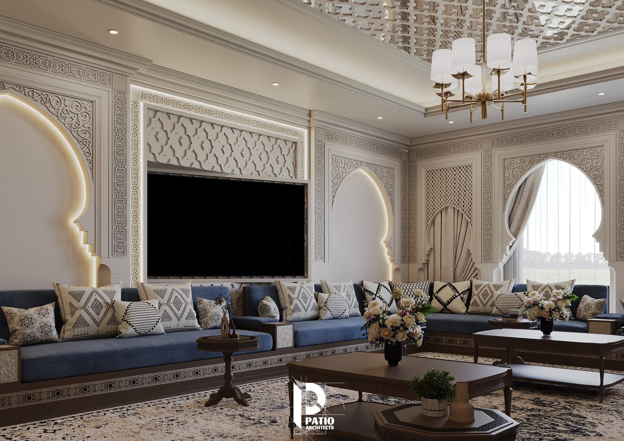 伊斯兰风格入口,会客厅及餐厅设计丨沙特阿拉伯吉达丨Patio Architects L.L.C.-11