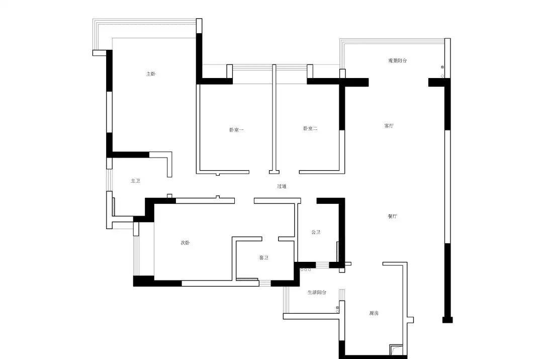 现代奢宅轻调 · 狭长户型的妙手改造-4