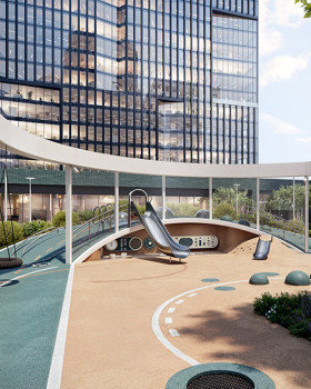 新住宅综合体内部庭院景观可视化设计丨A4 Studio