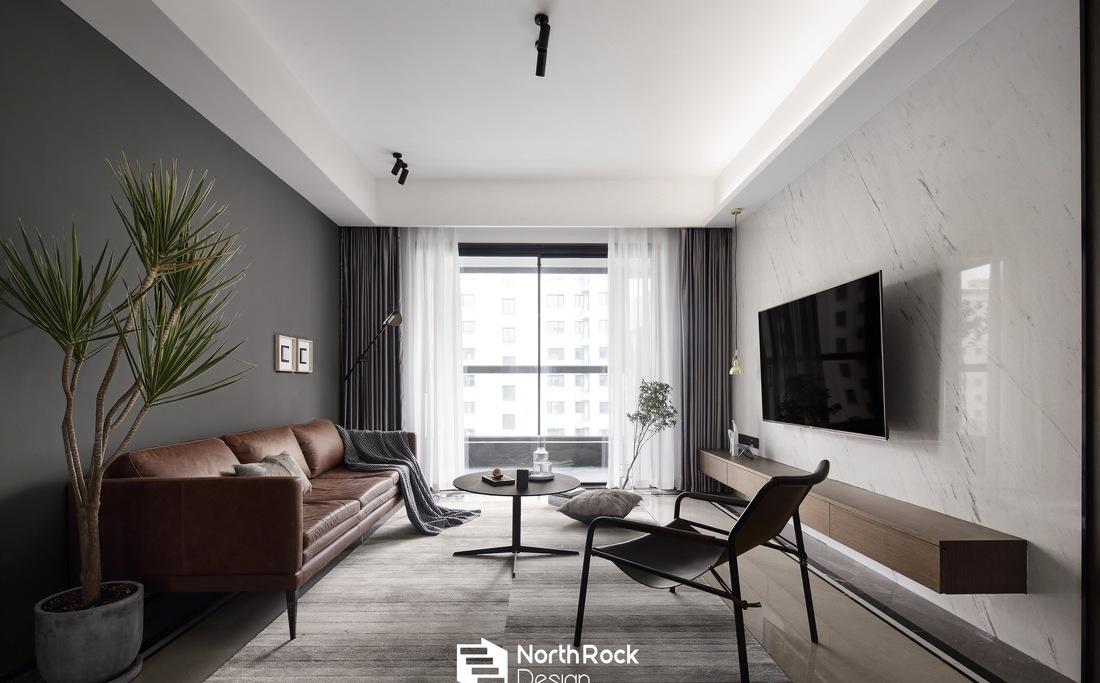 北岩设计 | 平层住宅精装修,深色系展现生活新貌-0