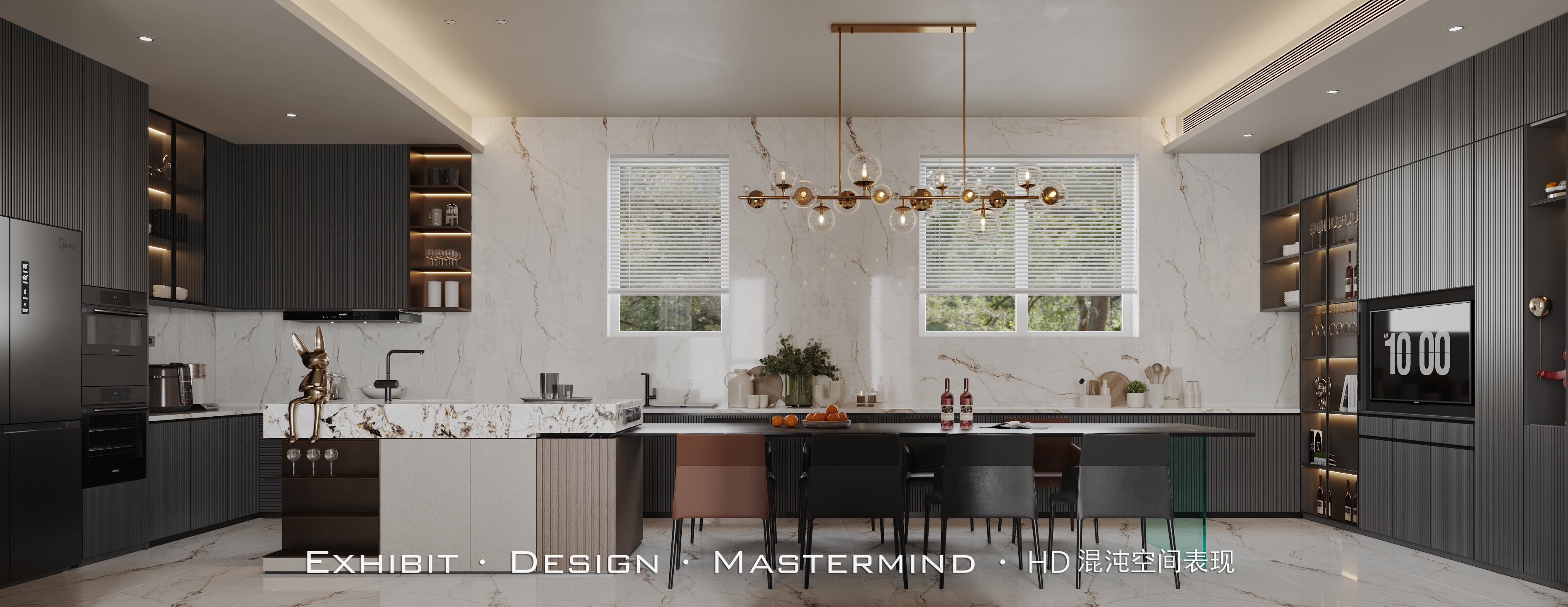 现代轻奢 挑空 客餐厅 X 混沌空间表现-4