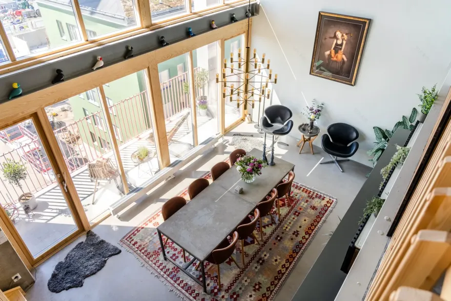 瑞典斯德哥尔摩现代都市景观复式公寓设计-1