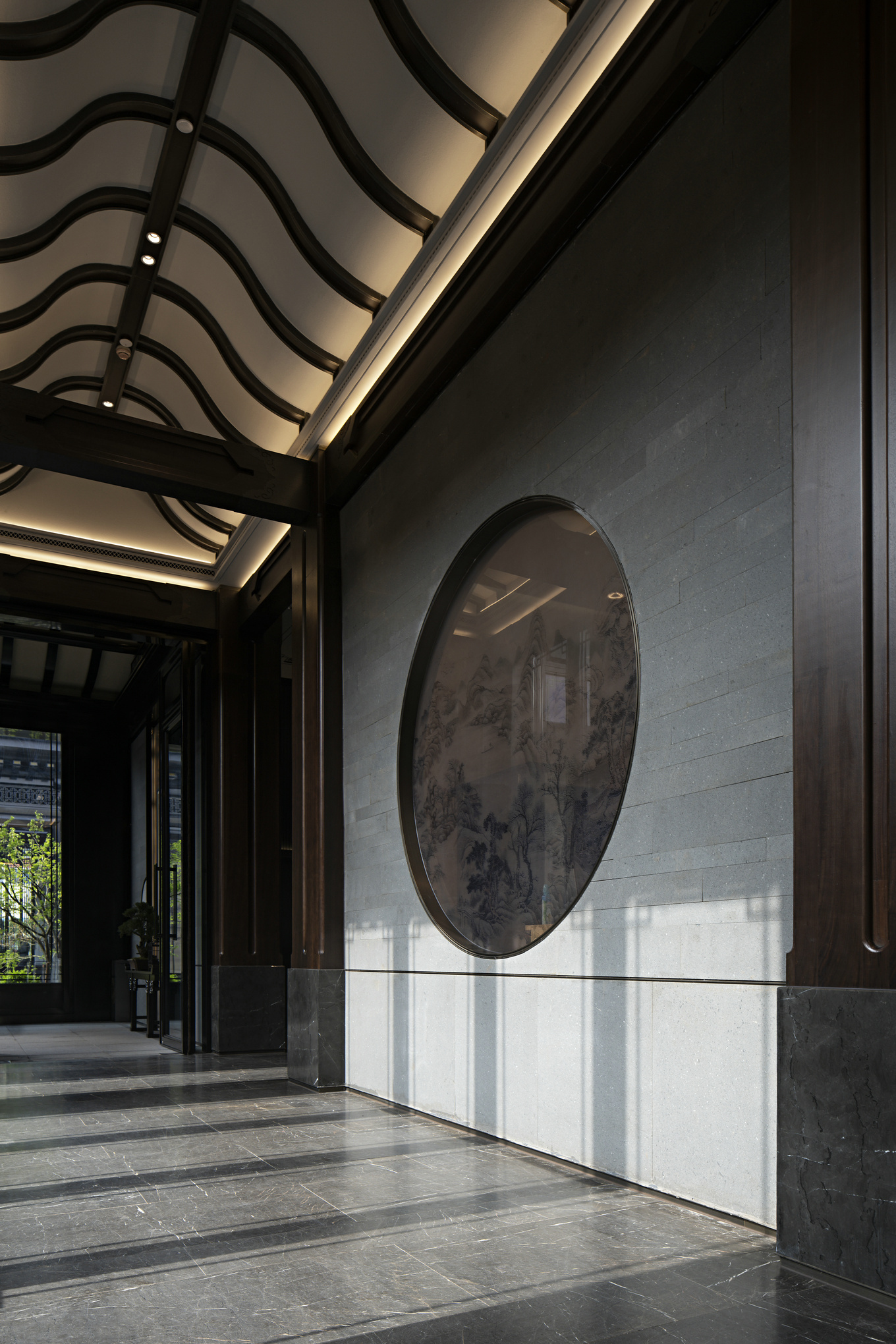 盘石设计 | 吴文粒:1745㎡绝美中式庭院,一帘诗意、四水归情!-21