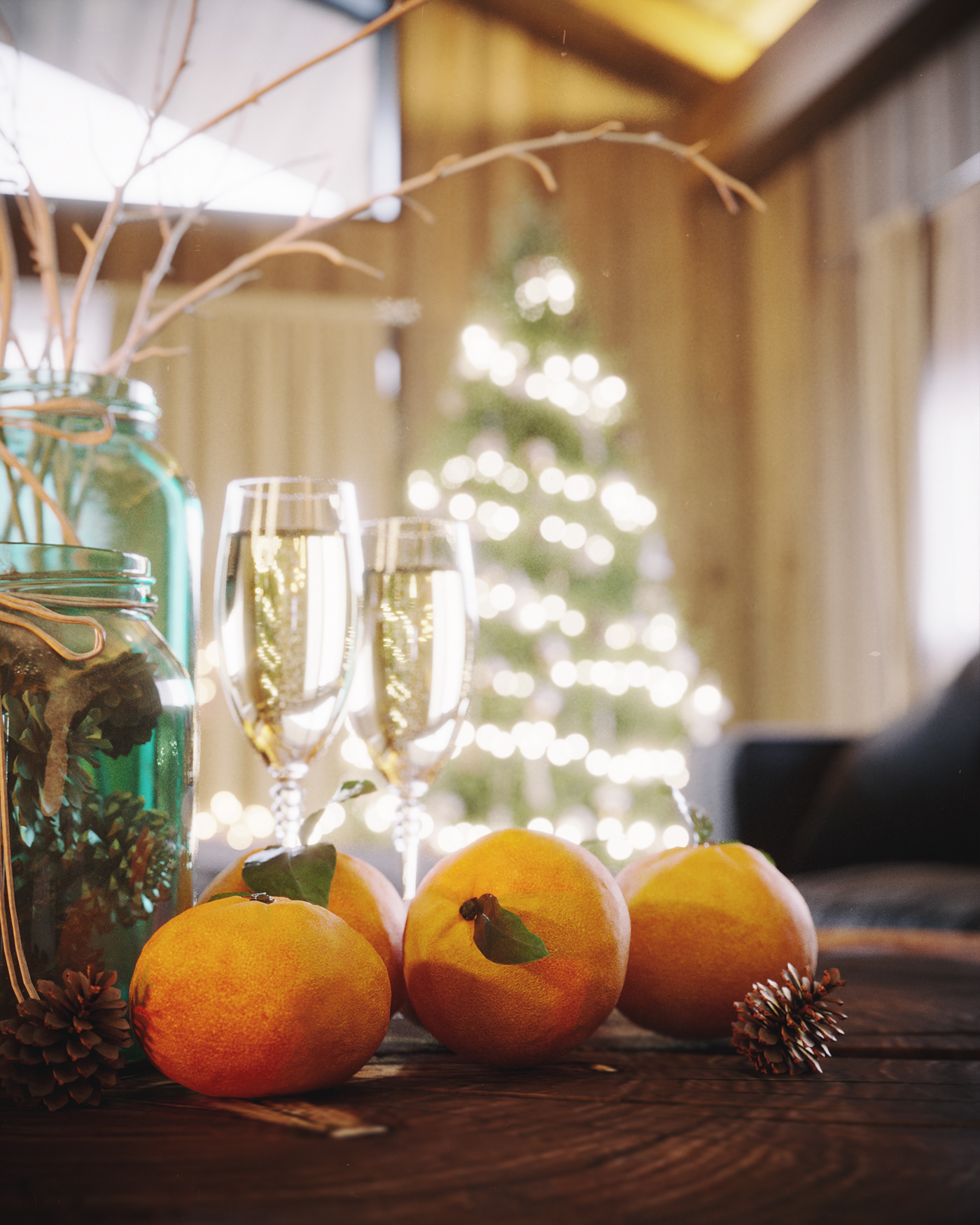 俄罗斯奢华别墅的圣诞清晨-7