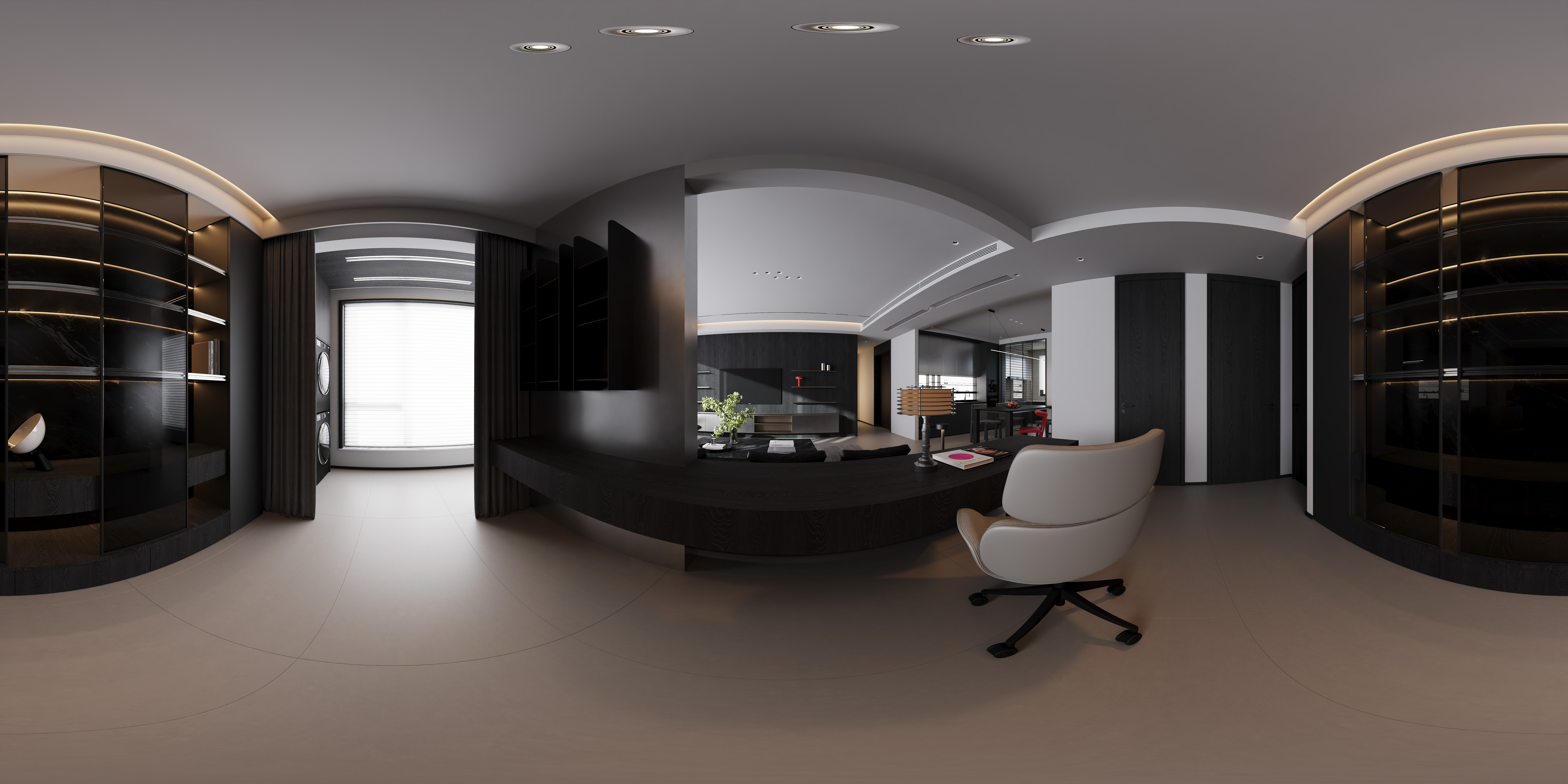 意式大平层设计案例（现代风格客餐厅）-23