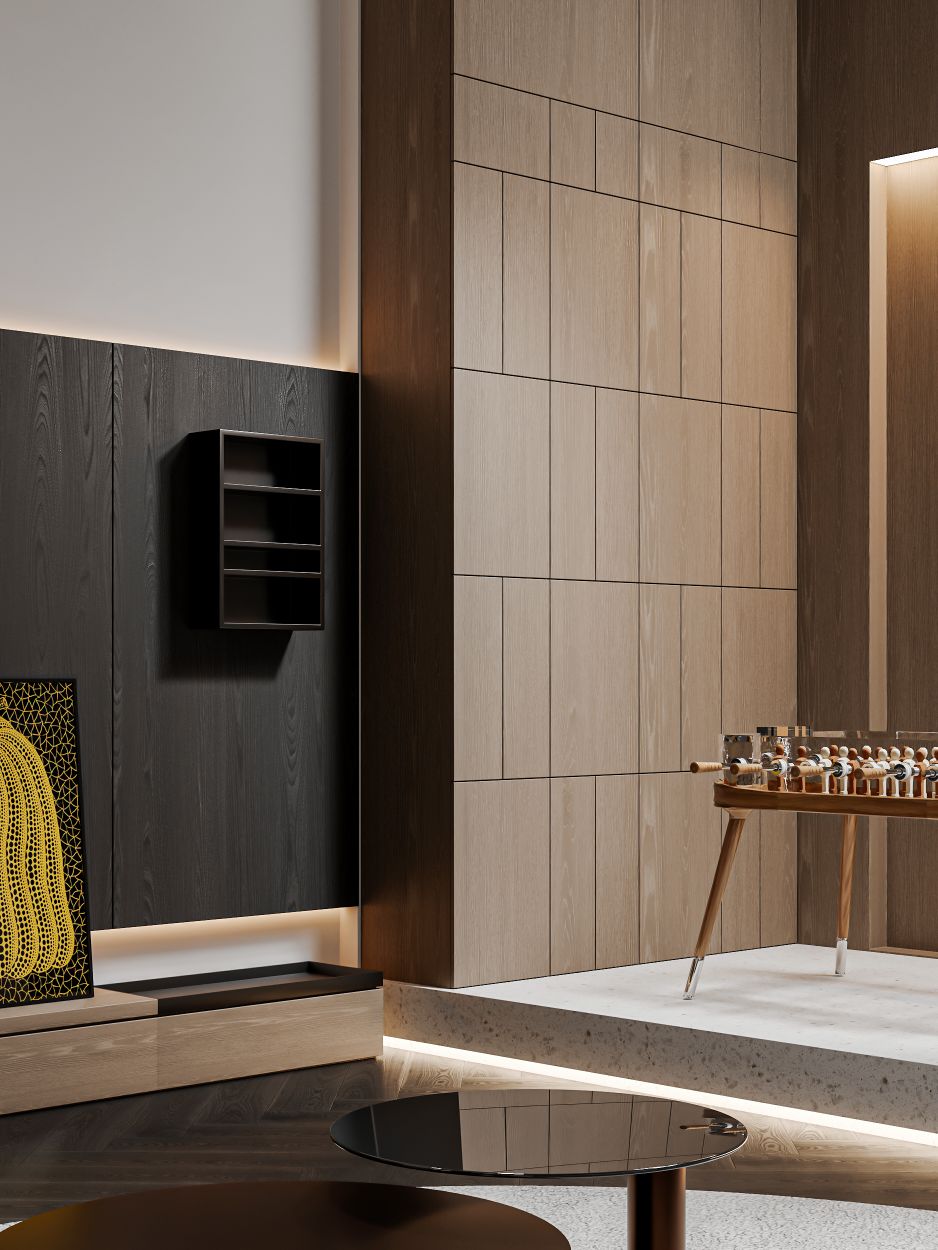 最新渲染挑空别墅地下室-2