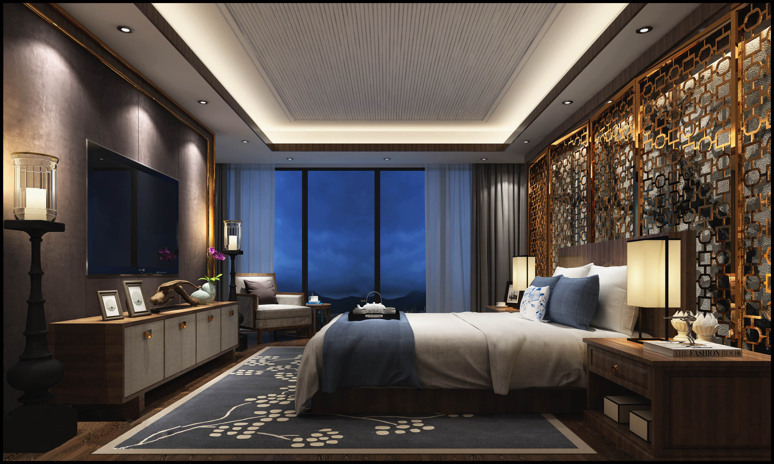 新中式 中式古典 奢华家装别墅样板房-8-10