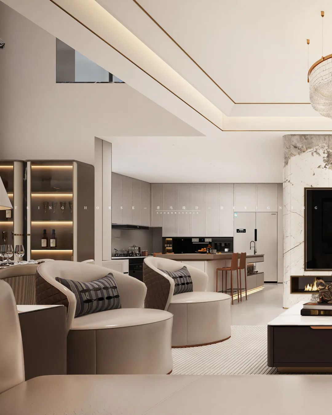 绿地国际生态城意式轻奢别墅丨陈哲梧设计团队-12