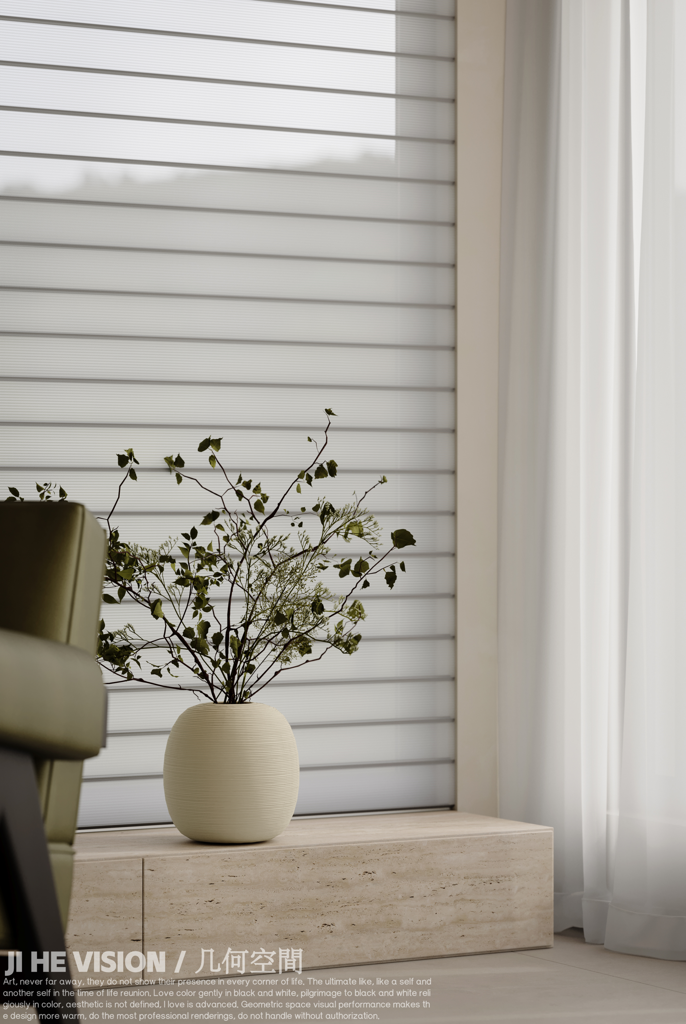 君瑞公馆中古风客餐厅丨几何空间视觉表现-6