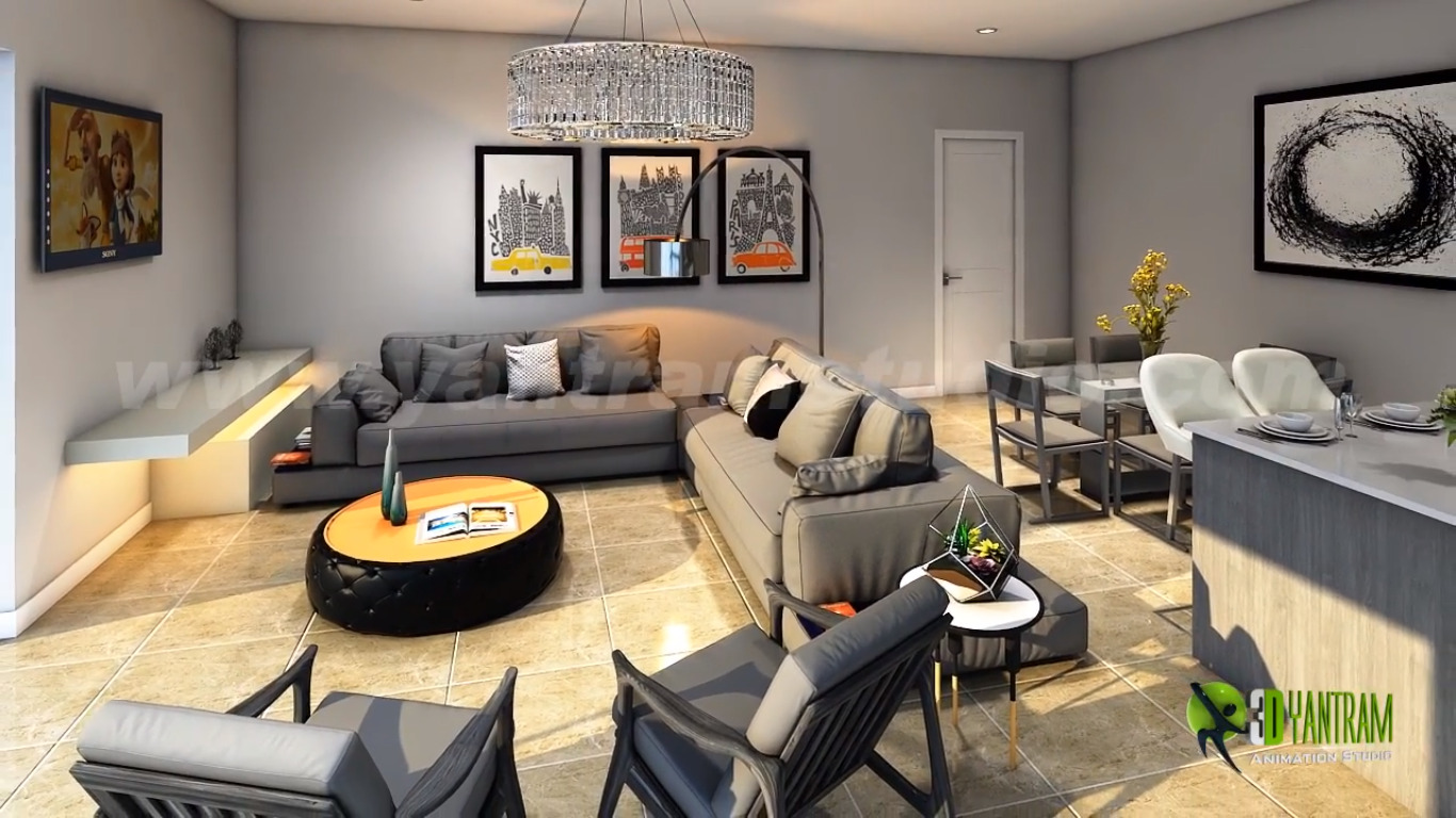 3D 建筑可视化公寓漫游丨美国纽约丨Yantram 建筑设计工作室-12