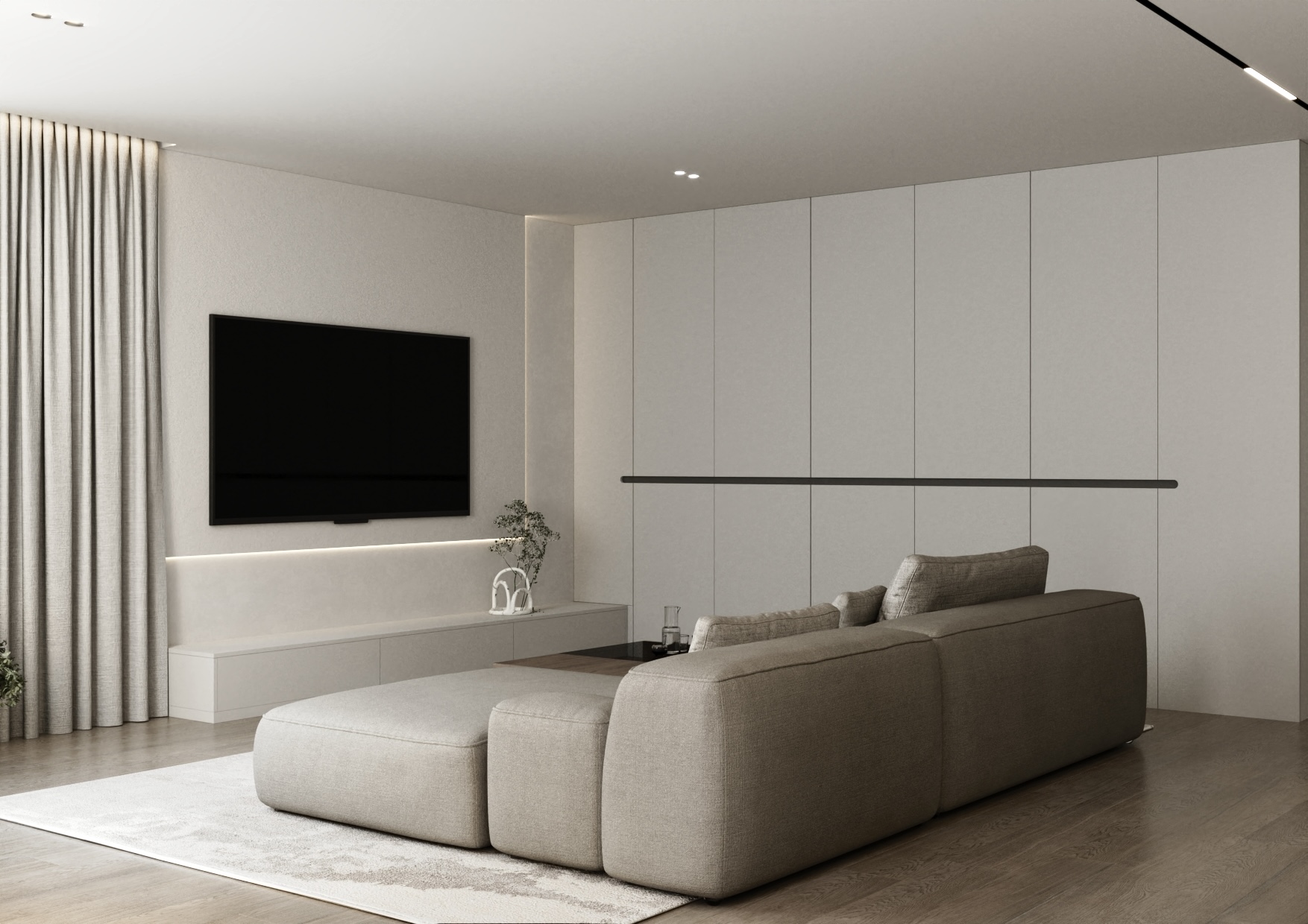 Living room and kitchen design project-1