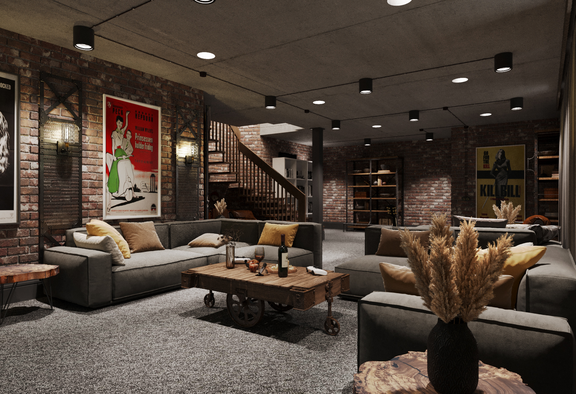 Design project- home theater in the basement floor.-0