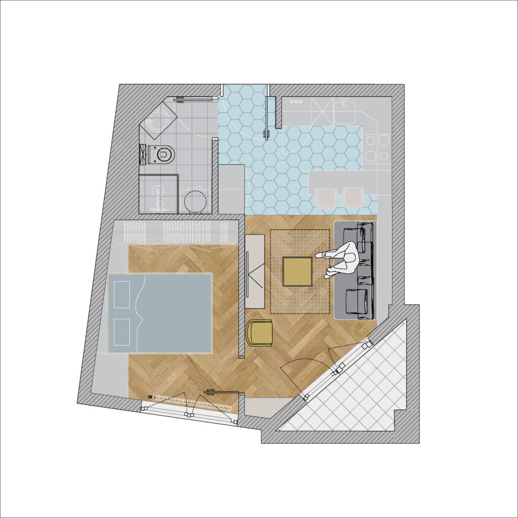 30平米公寓室内改造丨贝尔格莱德丨EnterijerNA-13