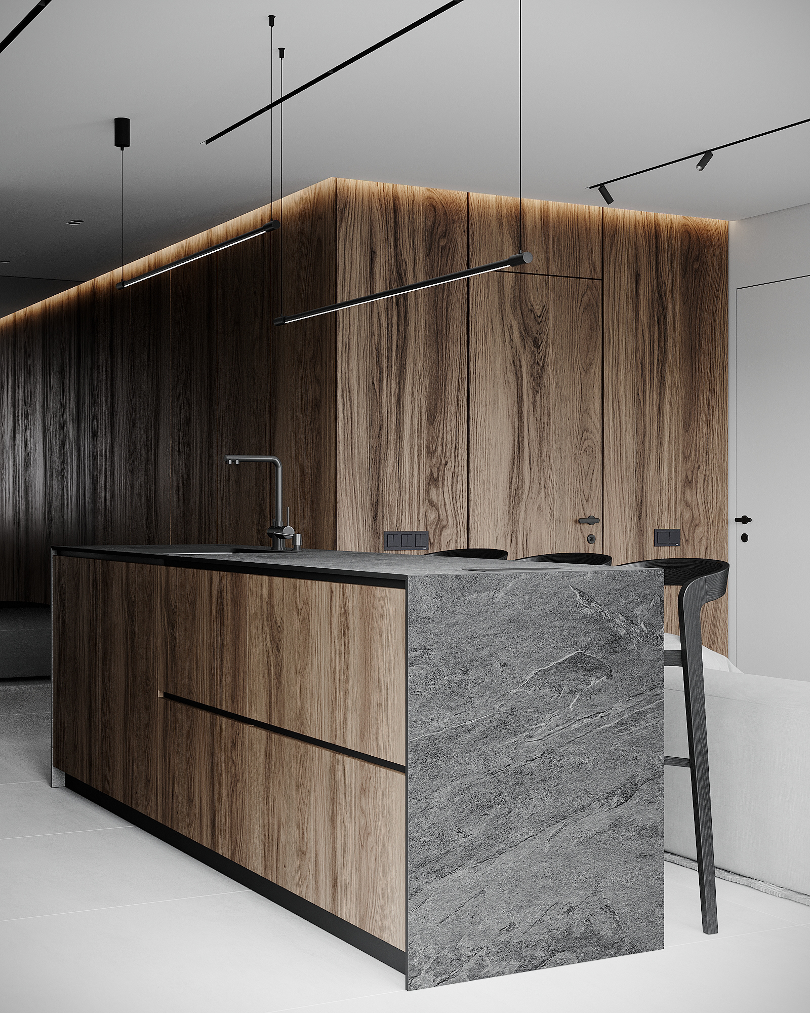 黑白简约，现代空间设计！-5