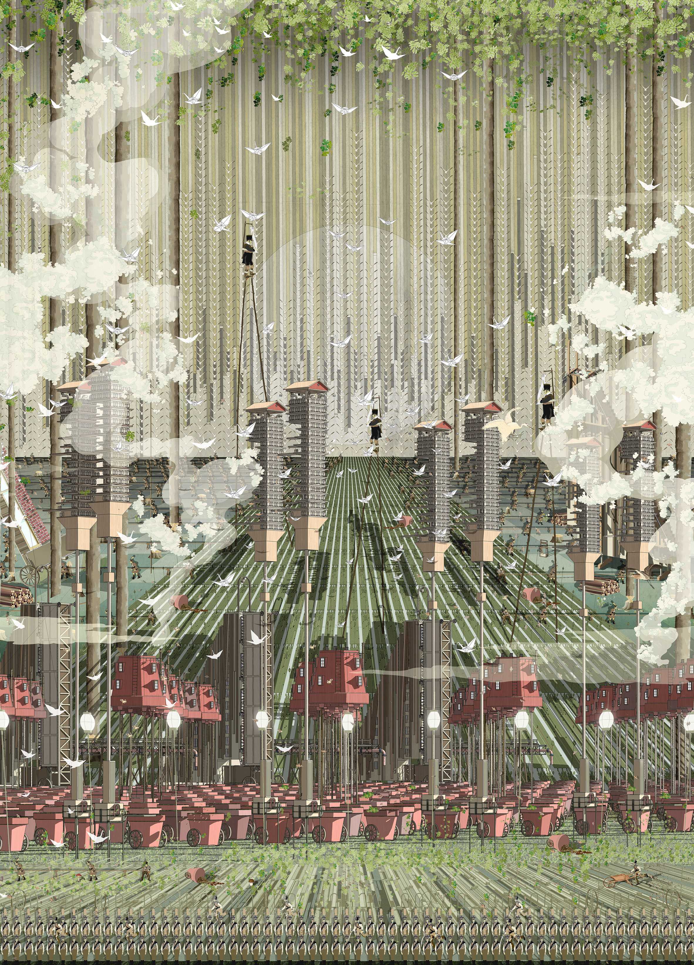 Bartlett student Damien Assini suggests replacing HS2 railway with zero-carbon towns-7