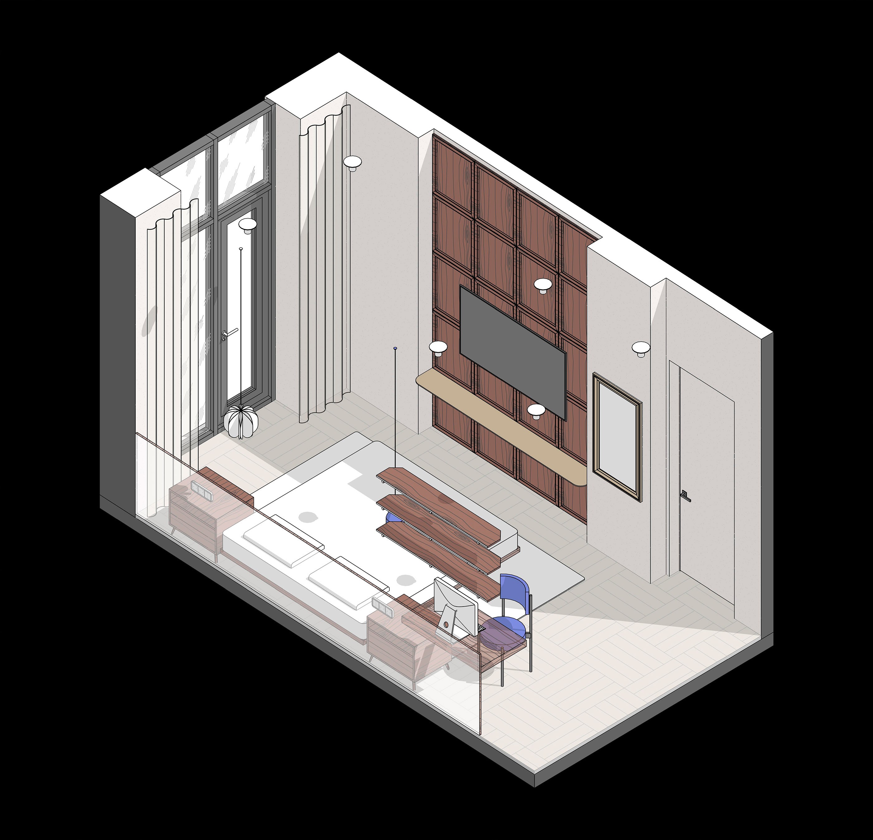 64㎡多彩小空间公寓设计-15