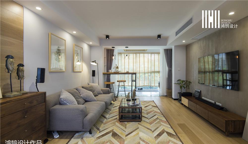 98㎡北欧风家居,原木韵味与怀旧水泥墙的完美结合-5